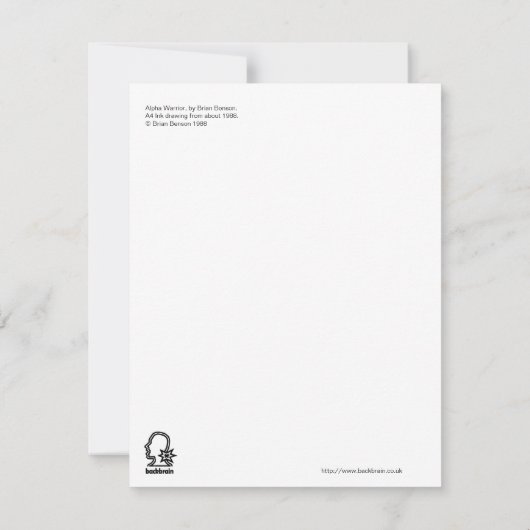 Alpha Warrior, by Brian Benson Flat Card (裏面)