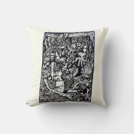 Alpha Warrior, by Brian Benson, Inkスケッチ クッション (正面)