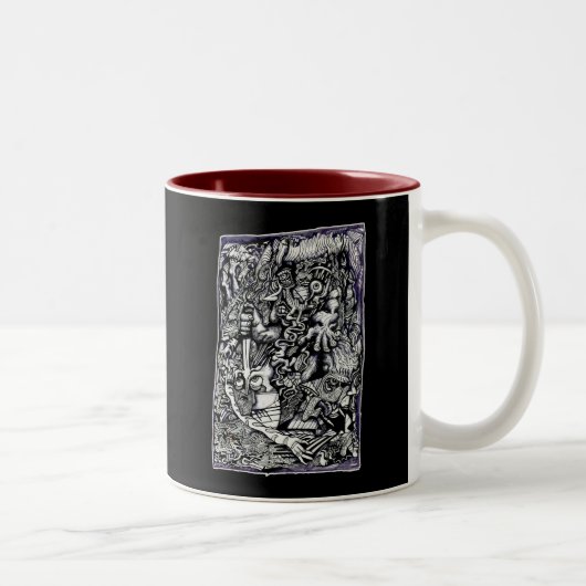 Alpha Warrior, by Brian Benson, Inkスケッチ ツートーンマグカップ (右)