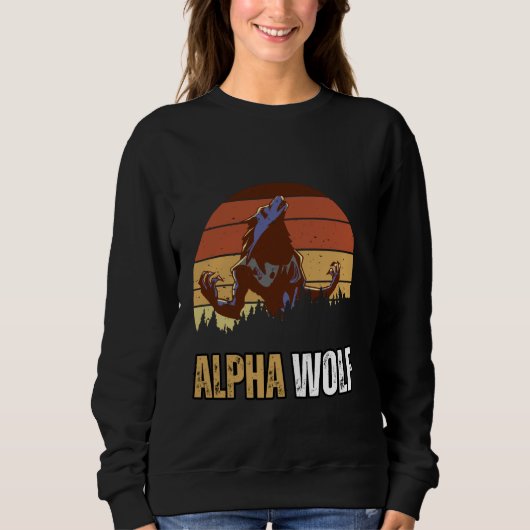 Alpha Wolfミーム強力で自信のあるAlpha Work Ou スウェットシャツ (正面)