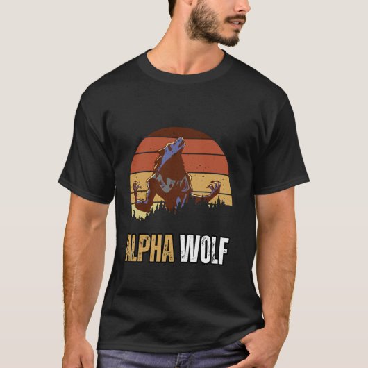 Alpha Wolfミーム強力で自信のあるAlpha Work Ou Tシャツ (正面)