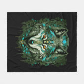 Alpha Wolf フリースブランケット (正面(横))