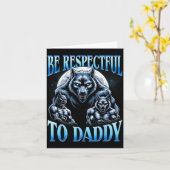 Alpha Wolf Be Respectful To Daddy Funny Meme Cring カード (黄色い花)