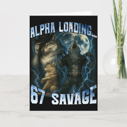Alpha Wolf Loading 67 Percent Savage Funny Wolves  カード (正面)