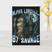 Alpha Wolf Loading 67 Percent Savage Funny Wolves  カード (黄色い花)