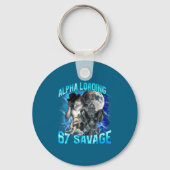 Alpha Wolf Loading 67 Percent Savage Funny Wolves  キーホルダー (正面)