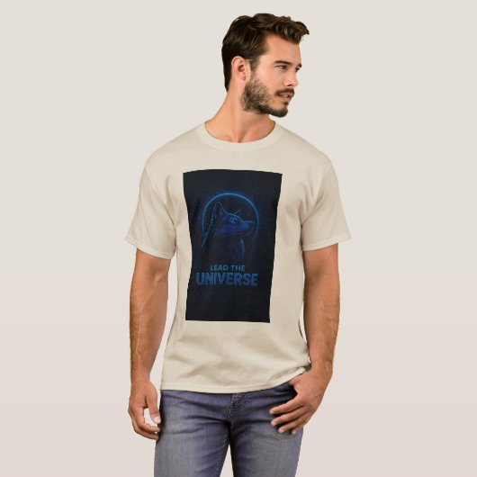 Alpha Wolf T-Shirt | Futuristic Space Animal Art Tシャツ (正面フル)