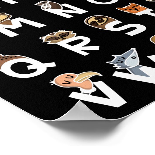 Alphabetの学Kids Animals ABC ポスター (角)