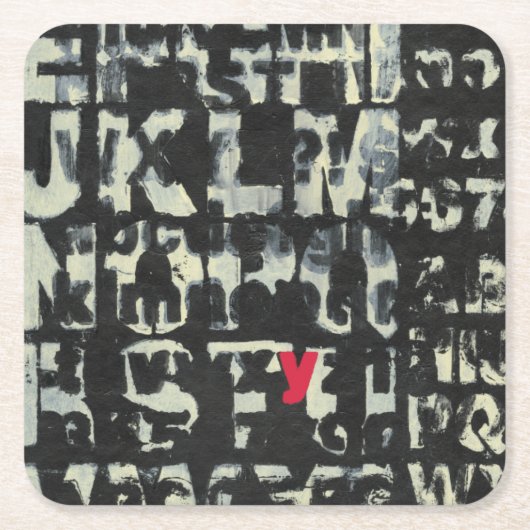 Alphabet'絵画s by Norman Wyatt スクエアペーパーコースター (正面)