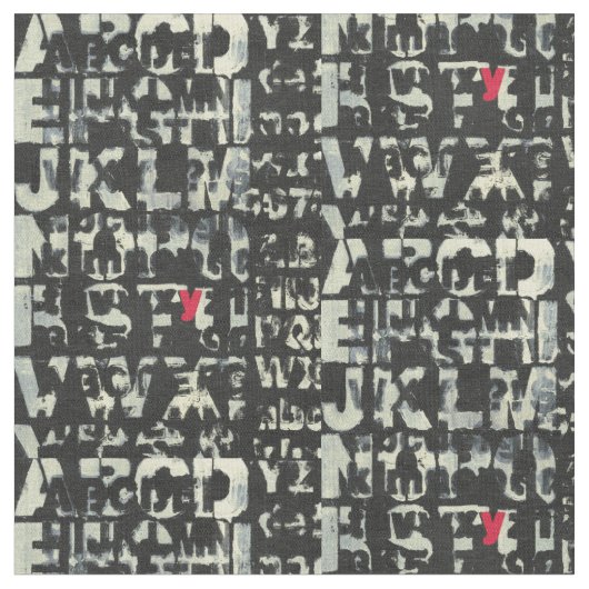 Alphabet'絵画s by Norman Wyatt ファブリック (クローズアップ)