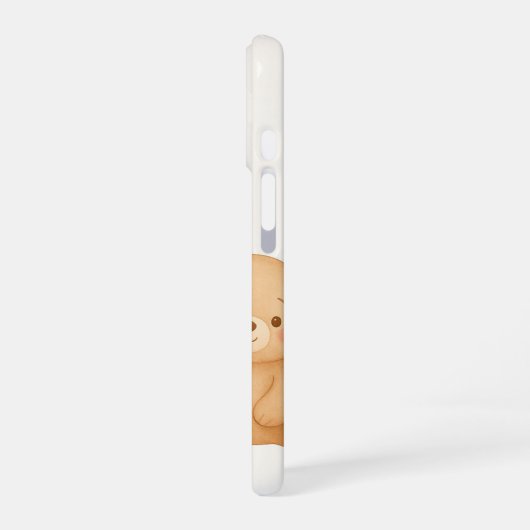 Alphabet A Floral Bear Phone Case iPhone 16ケース (左側面)