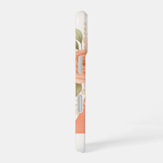 Alphabet A Floral Bear Phone Case iPhone 16ケース (右側面)