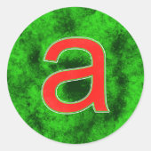 Alphabet A name ラウンドシール (正面)