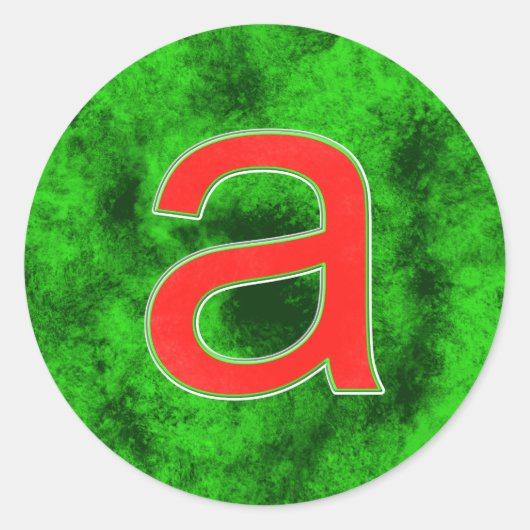 Alphabet A name ラウンドシール (正面)