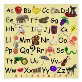 Alphabet ABC学の123学校前写真表 ポスター