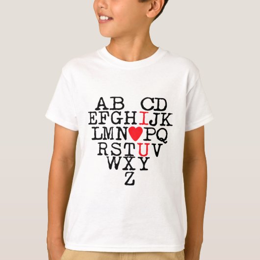 Alphabet Abc I Love You T Shirt Valentines Day Hea Tシャツ (正面)