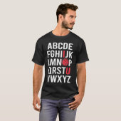 ALPHABET ABC I LOVE YOU VALENTINE解剖学的ハート Tシャツ (正面フル)