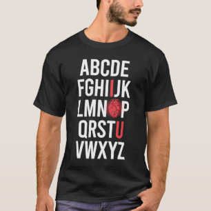 ALPHABET ABC I LOVE YOU VALENTINE解剖学的ハート Tシャツ