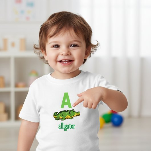 Alphabet Adventure: A is for Aligator Toddler Tee トドラーTシャツ