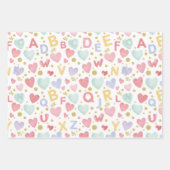Alphabet Adventures: Watercolor ABCs & Hearts ラッピングペーパーシート (正面)