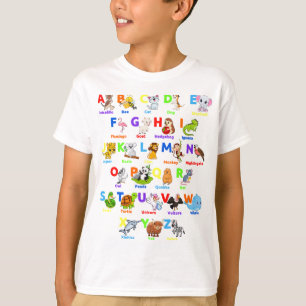 Alphabet Animal ABCs学's Boy T-Shirt Tシャツ