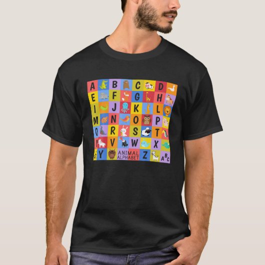 Alphabet Animal Abcs Learning For Kids Girls Tシャツ (正面)