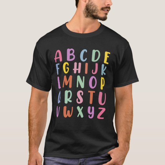 Alphabet Back To School Pre K Kindergarten Teacher Tシャツ (正面)
