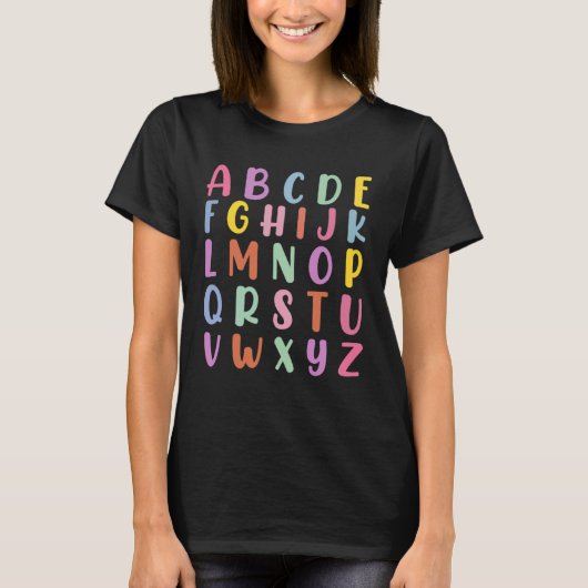 Alphabet Back To School Pre K Kindergarten Teacher Tシャツ (正面)
