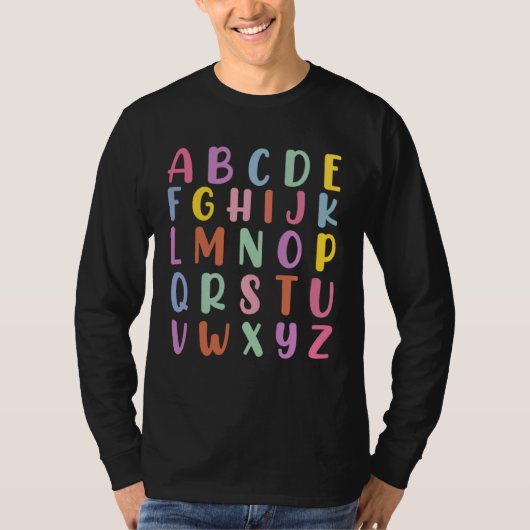 Alphabet Back To School Pre K Kindergarten Teacher Tシャツ (正面)