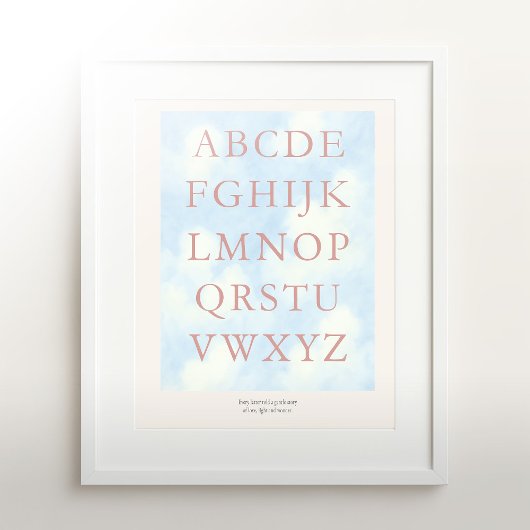 Alphabet – Blush Nursery ABC Wall Art (11x14) ポスター