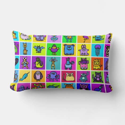 "Alphabet book" & penguins枕 – lumbar ランバークッション (正面)