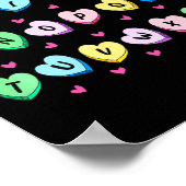 Alphabet Candy Heart Love Valentines Day Teacher  ポスター (角)