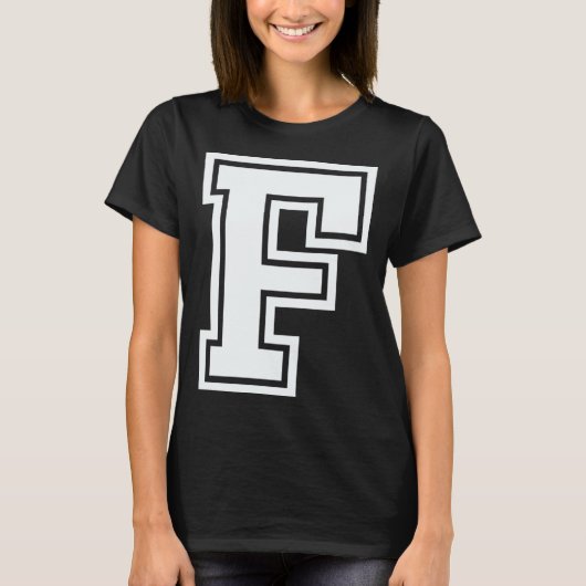 Alphabet capital letter F matching family group ha Tシャツ (正面)