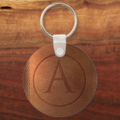 alphabet cuir lettre A キーホルダー (正面)