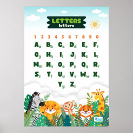 Alphabet Featuring Cute Animals ポスター
