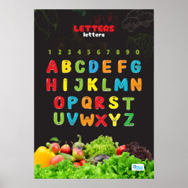 Alphabet Featuring Fruit and Vegetables ポスター
