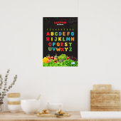 Alphabet Featuring Fruit and Vegetables ポスター (キッチン)