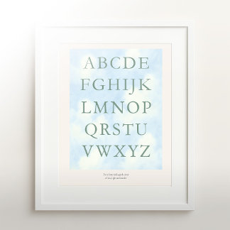 Alphabet – Green Nursery ABC Wall Art (16×20) ポスター