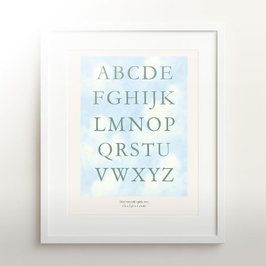 Alphabet – Green Nursery ABC Wall Art (16×20) ポスター
