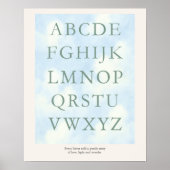 Alphabet – Green Nursery ABC Wall Art (16×20) ポスター (正面)