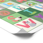Alphabet Green Poster for Nursery Room ポスター (角)