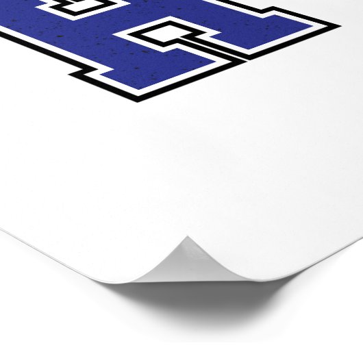 "Alphabet H in Blue Color" ポスター (角)