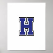 "Alphabet H in Blue Color" ポスター (正面)