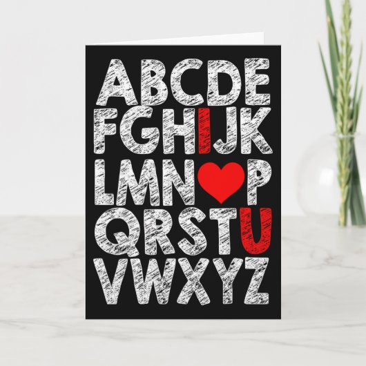 Alphabet I Love You Graphic With Heart Highlight V カード (正面)