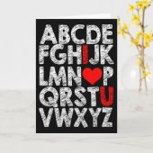 Alphabet I Love You Graphic With Heart Highlight V カード (黄色い花)