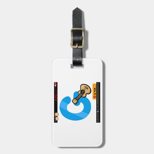 Alphabet Letter G is for Guitar ラゲッジタグ (正面縦)