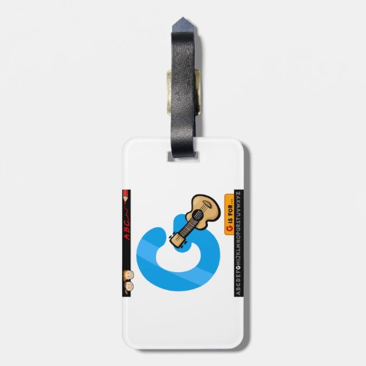 Alphabet Letter G is for Guitar ラゲッジタグ (裏面縦)