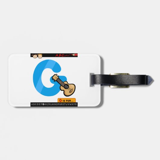 Alphabet Letter G is for Guitar ラゲッジタグ (裏面横)