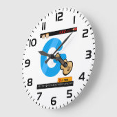 Alphabet Letter G is for Guitar ラージ壁時計 (傾斜)