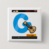 Alphabet Letter G is for Guitar 缶バッジ (正面)